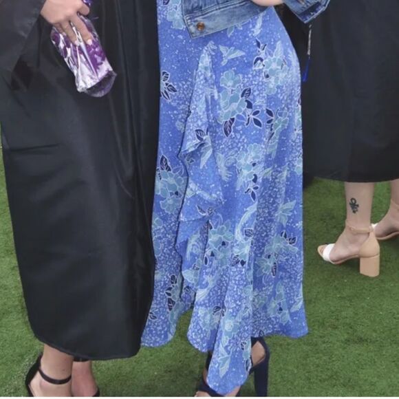 ✨HP✨Views Periwinkle Blue Floral Print Maxi Skirt✨ - Picture 8 of 8